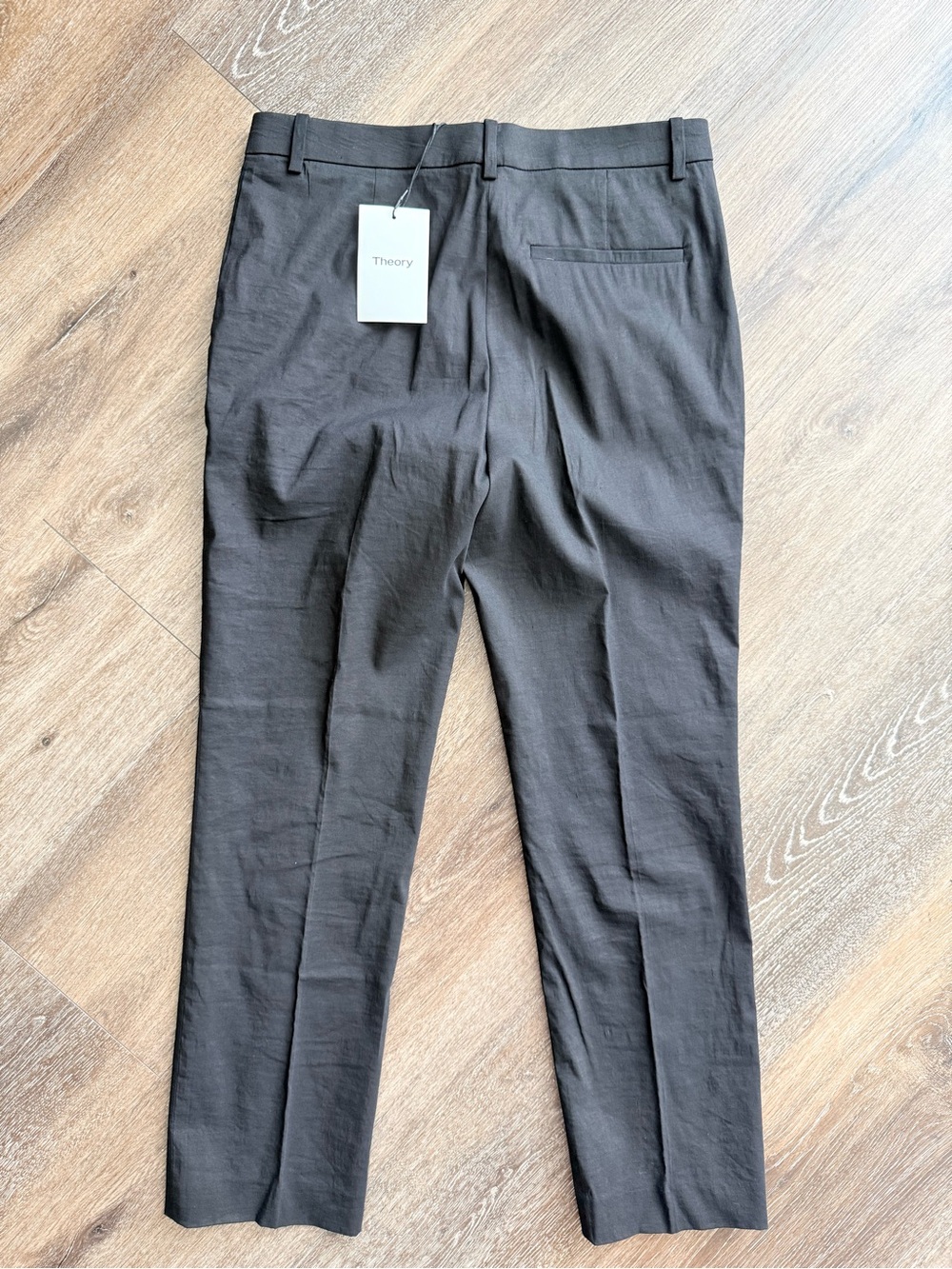 Theory Men's Linen-Blend Pants in Cream White - Picture 6 of 6